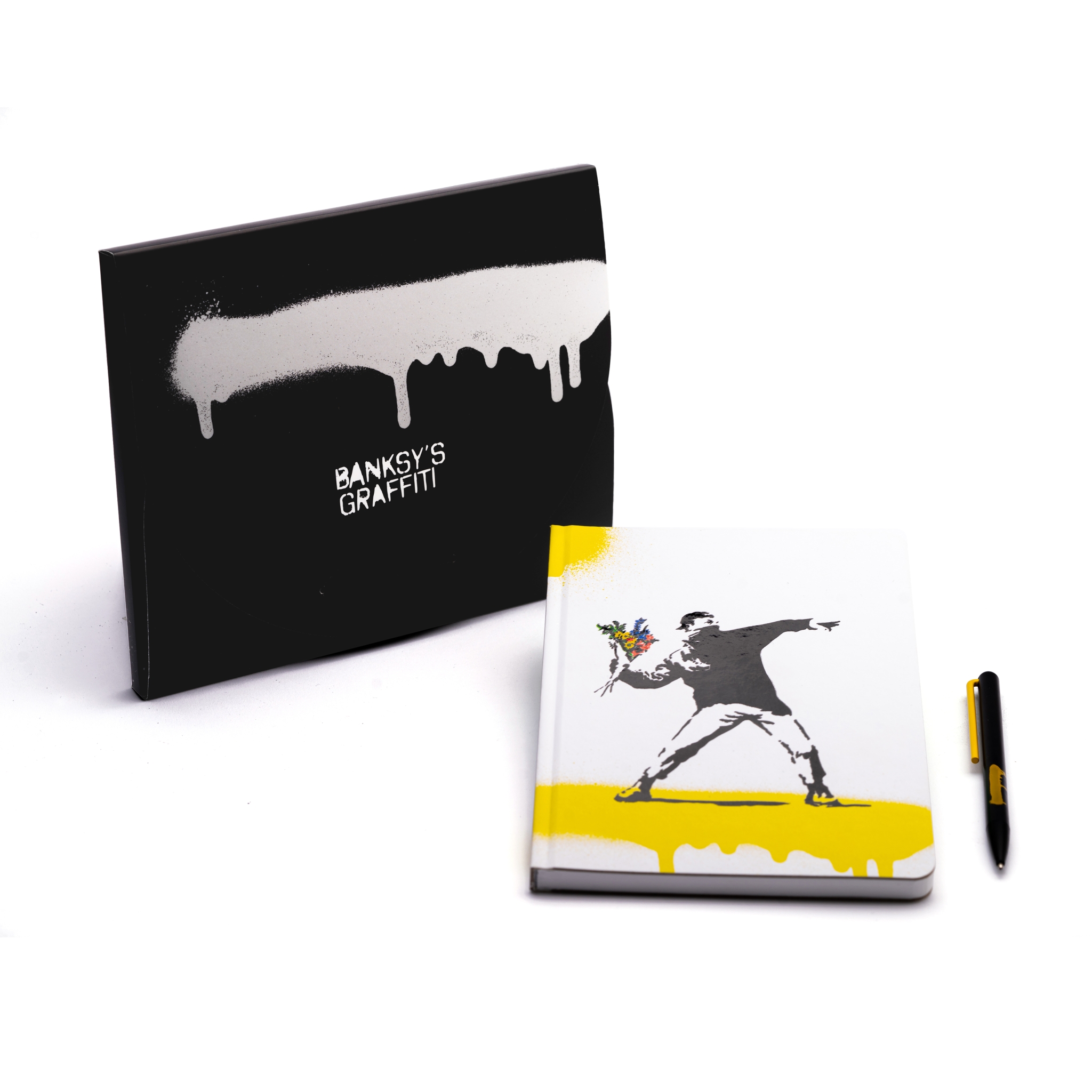 Набор Pininfarina Banksy Метатель цветов: шариковая ручка GrafeeX и тетрадь 14х21см каменная бумага, 64 листа, линованная