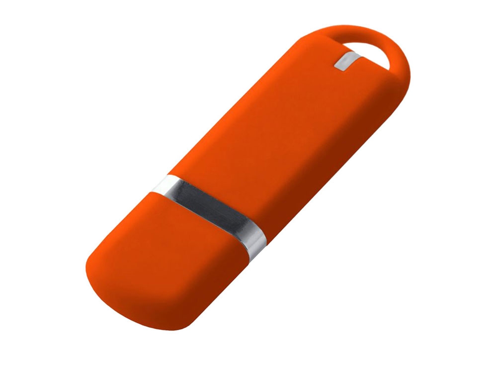 USB 3.0- флешка на 32 Гб, soft-touch, оранжевый, soft touch