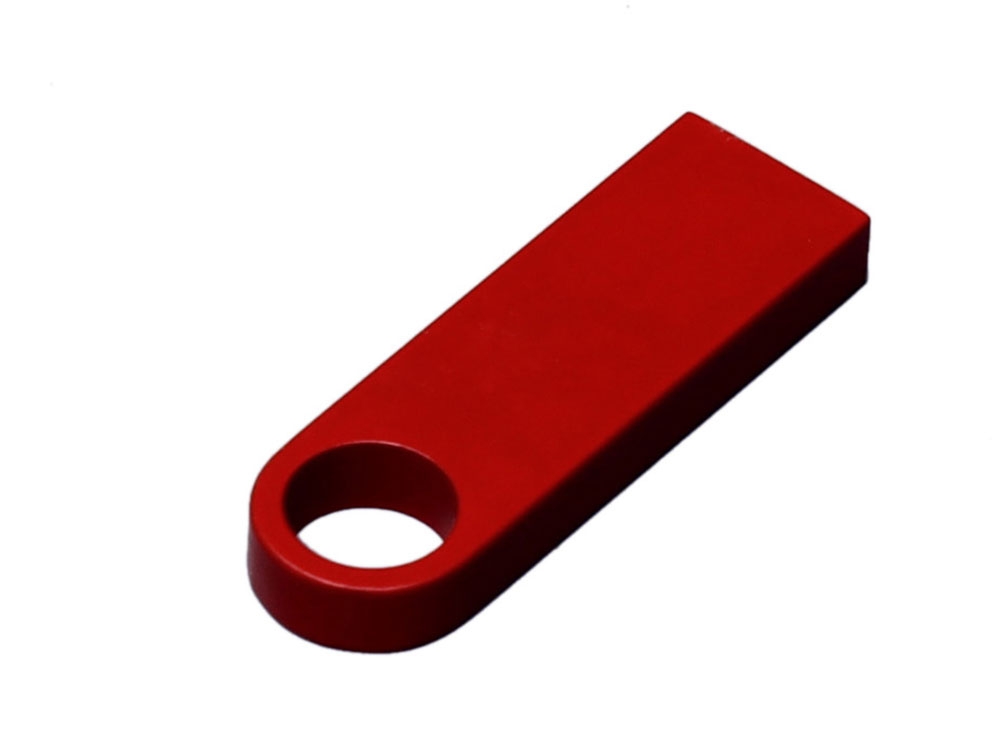 USB 2.0-флешка на 128 Гб с мини чипом и круглым отверстием, красный, металл