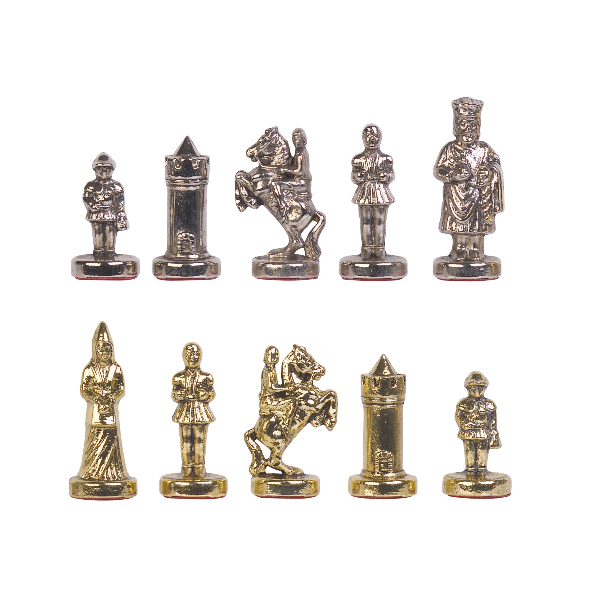 Шахматы "Византийская империя", бордовый с золотом, металл/полистоун/эмаль