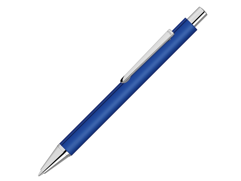 Ручка шариковая металлическая «Pyra» soft-touch с зеркальной гравировкой, синий, soft touch