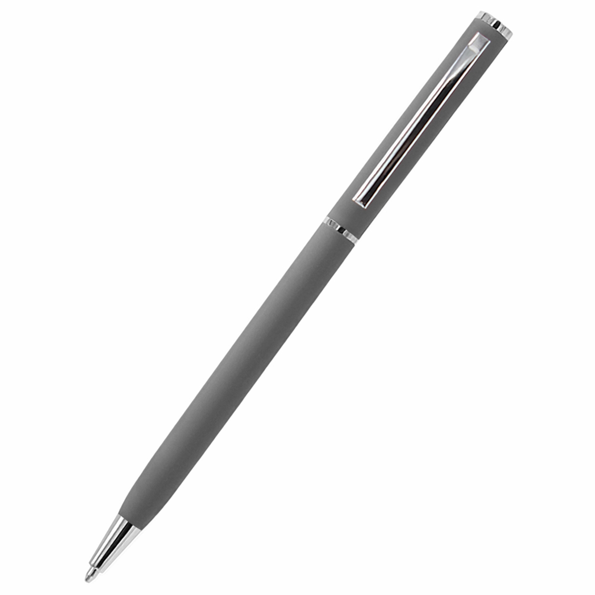 Ручка металлическая Tinny Soft софт-тач, серая, серый