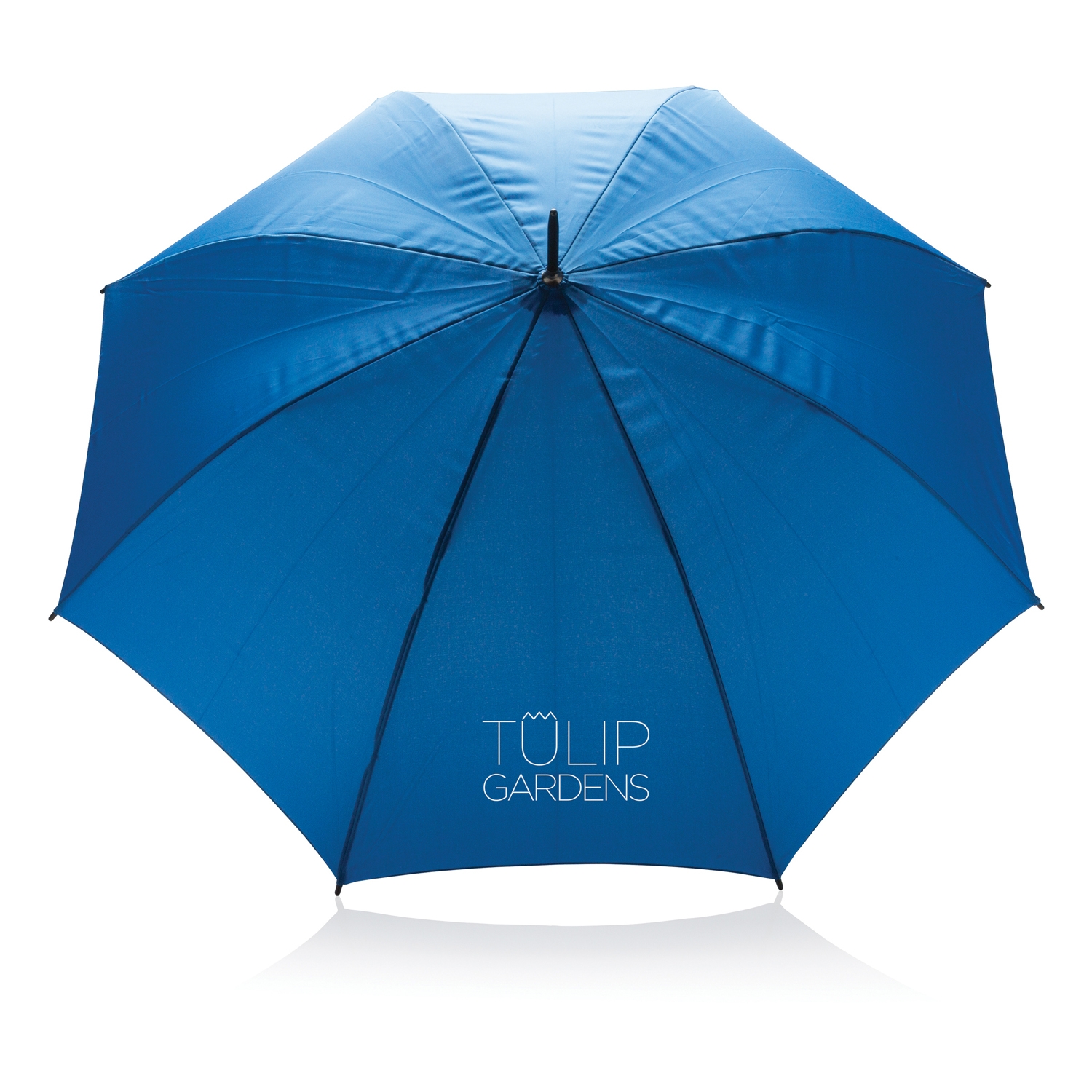 Зонт-трость полуавтомат, d115 см, синий, полиэстер; стекловолокно