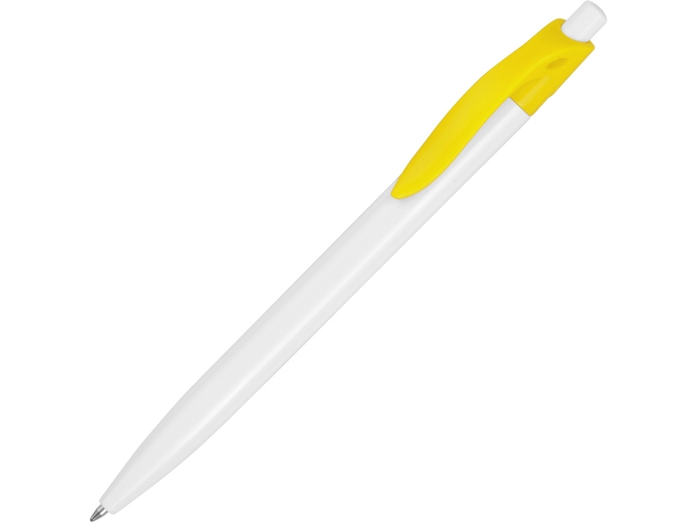 Ручка пластиковая шариковая «Какаду», белый, желтый, пластик