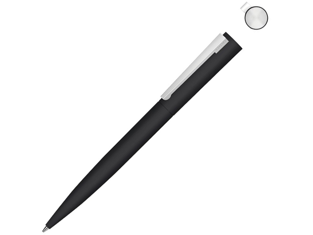 Ручка шариковая металлическая «Brush Gum», soft-touch, черный, soft touch
