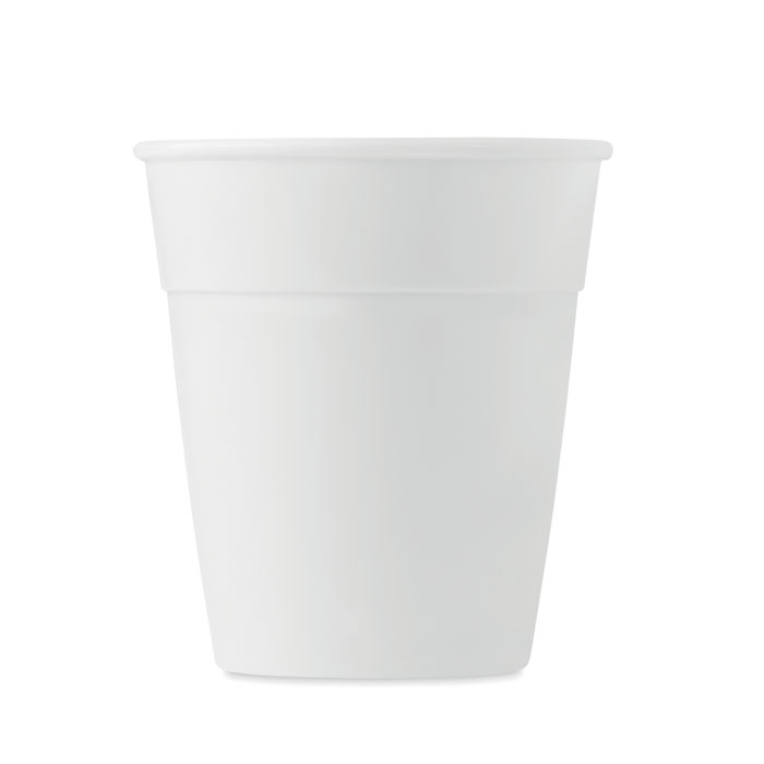 Чашка пластиковая, белый, переработанный полипропилен