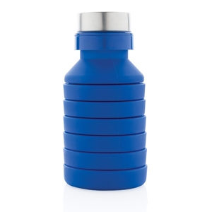Герметичная складная силиконовая бутылка, синий, силикон; алюминий