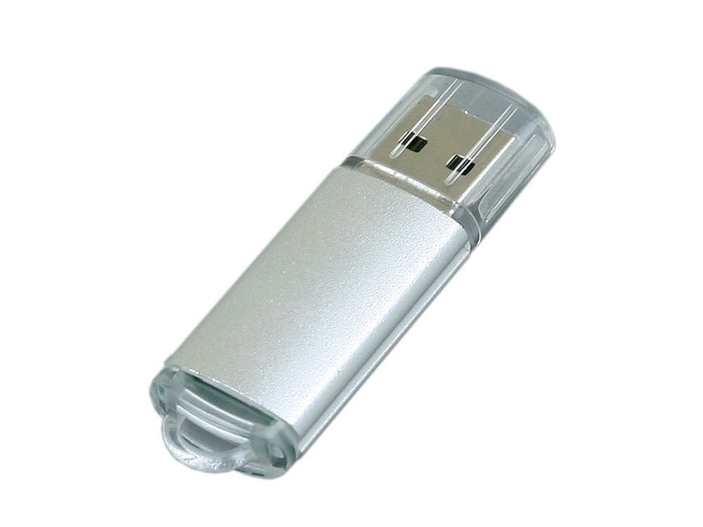 USB 3.0- флешка на 64 Гб с прозрачным колпачком, серебристый, металл