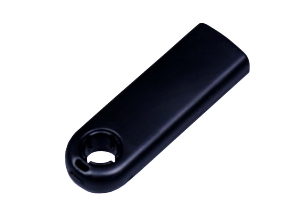 USB 3.0- флешка промо на 128 Гб прямоугольной формы, выдвижной механизм, черный, пластик