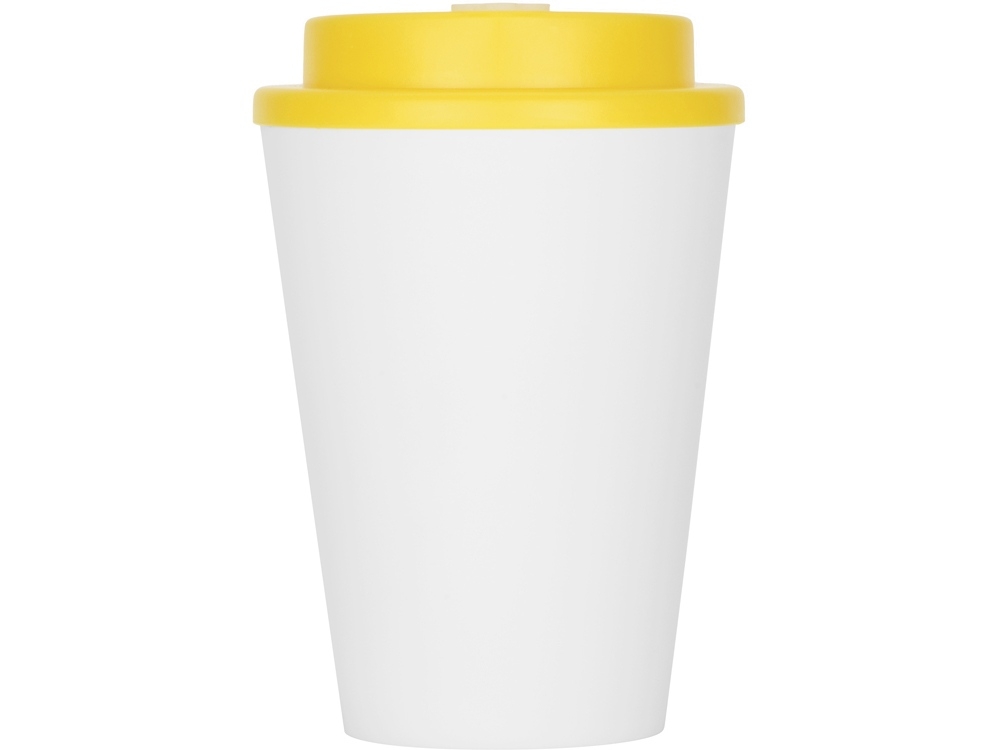 Пластиковый стакан с двойными стенками «Take away», белый, желтый, пластик, силикон
