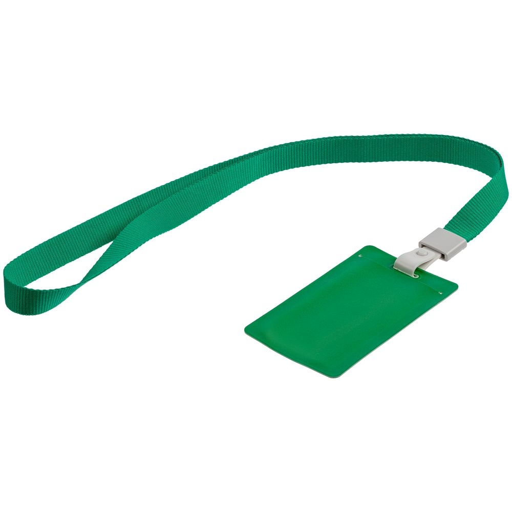 Карман для пропуска с лентой Staff, зеленый, зеленый, карман - полипропилен; лента - полиэстер