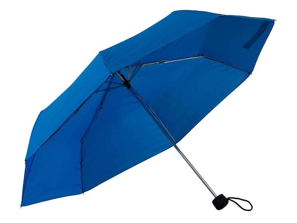 Зонт «Picau» из переработанного пластика в сумочке, синий, полиэстер, soft touch