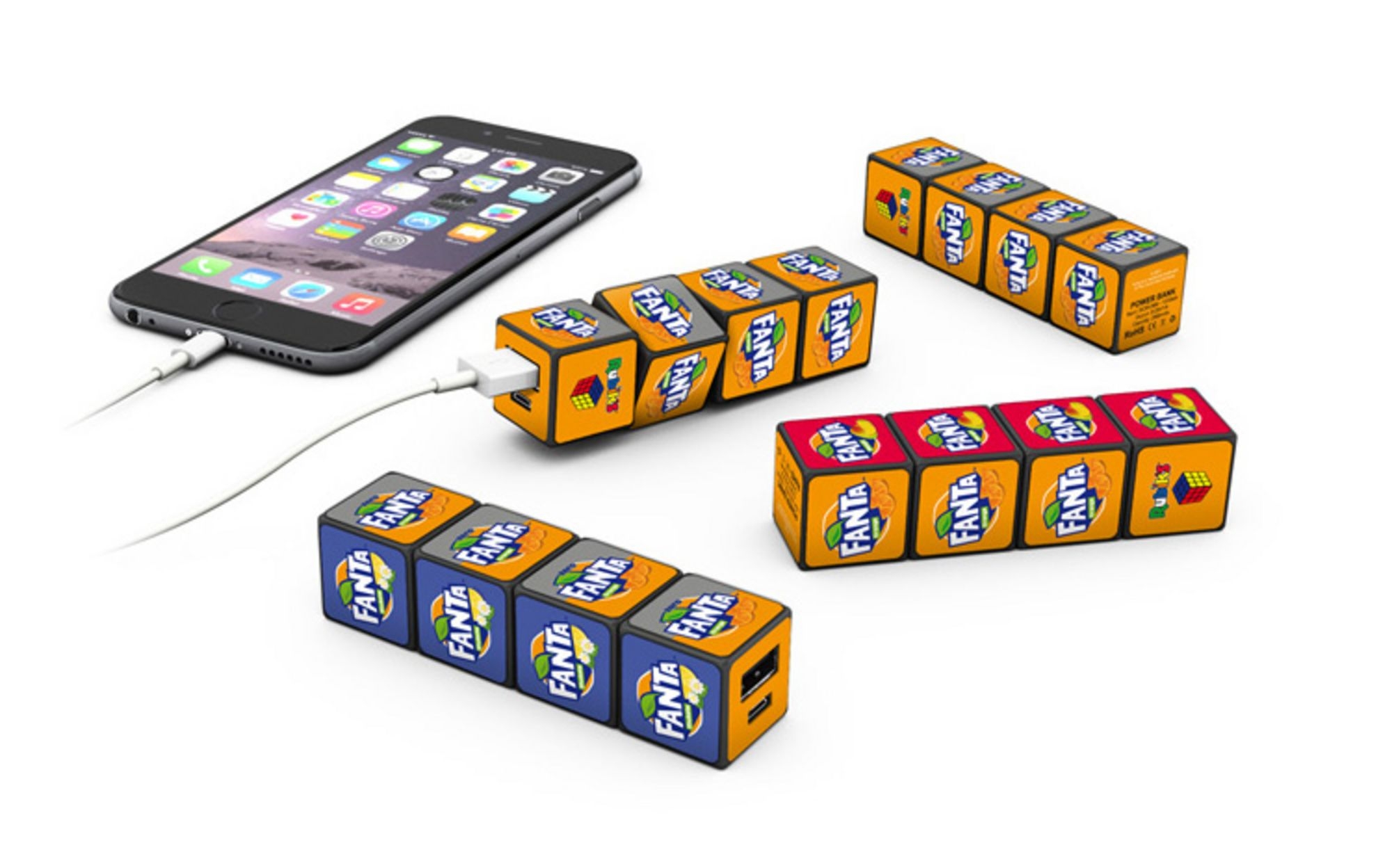 Аккумуляторы «Кубик Рубика» с полноцветной печатью, пластик авс