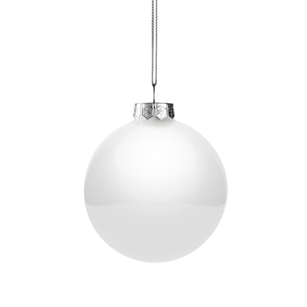 Елочный шар Finery Gloss, 8 см, глянцевый белый, белый