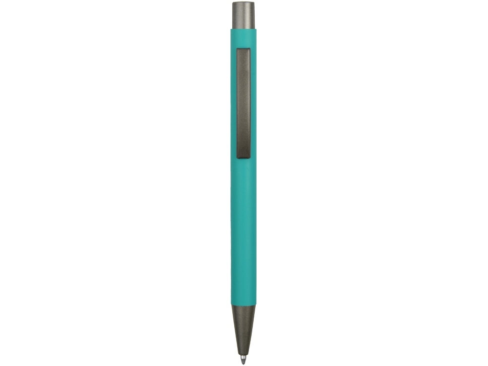 Ручка металлическая soft-touch шариковая «Tender», серый, бирюзовый, soft touch