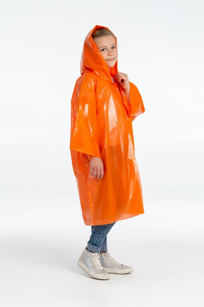 Дождевик-плащ детский BrightWay Kids, оранжевый, оранжевый, пластик