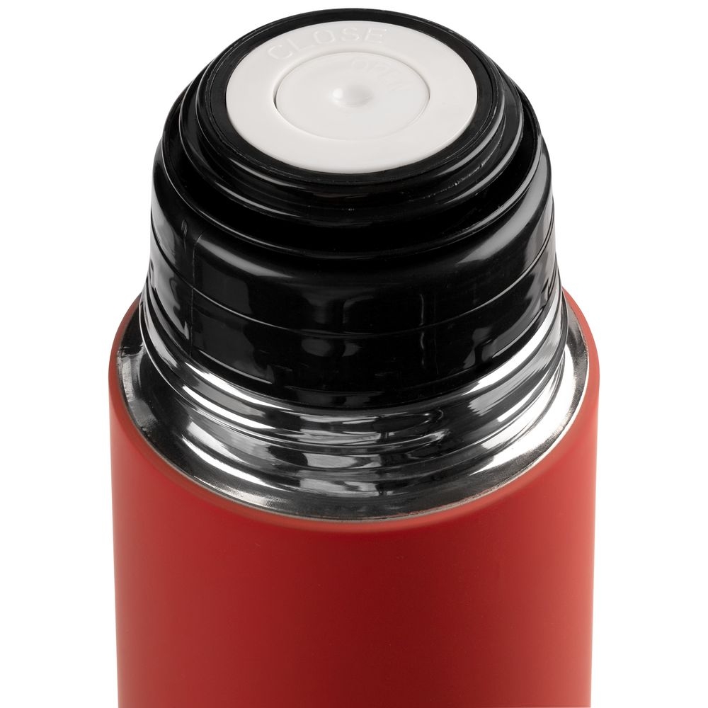 Термос Skydive, красный, красный, корпус - нержавеющая сталь; крышка - пластик; покрытие софт-тач