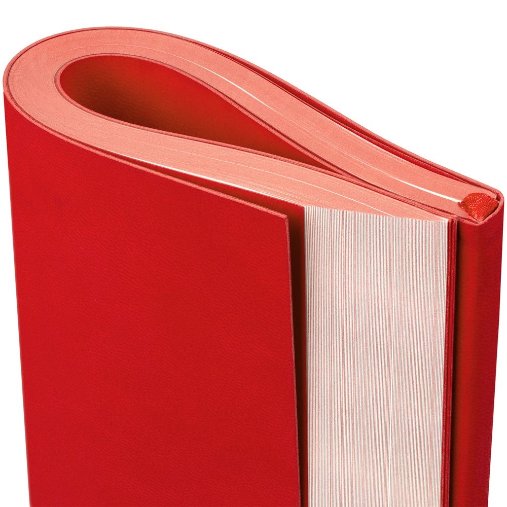 Ежедневник Flat Maxi, недатированный, красный, красный, soft touch
