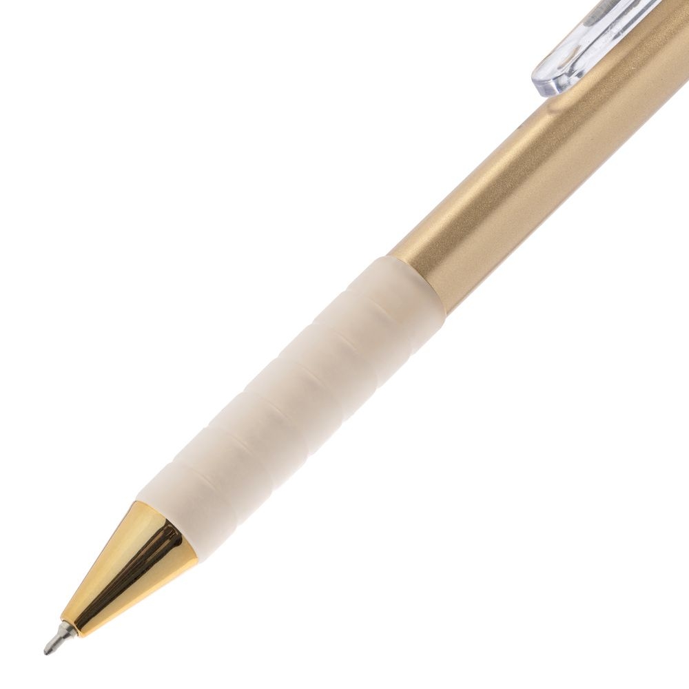 Ручка шариковая Easy Grip, золотистая, желтый, пластик; грип - резина