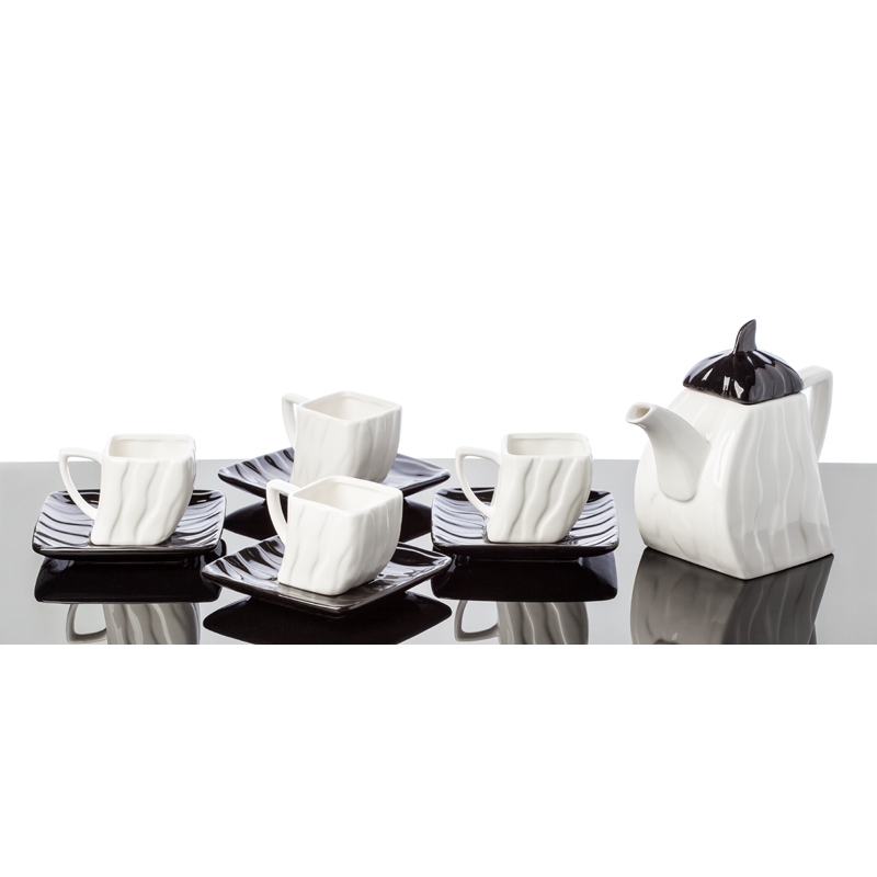 Набор чайный на 4 персоны "Соната", черный, керамика