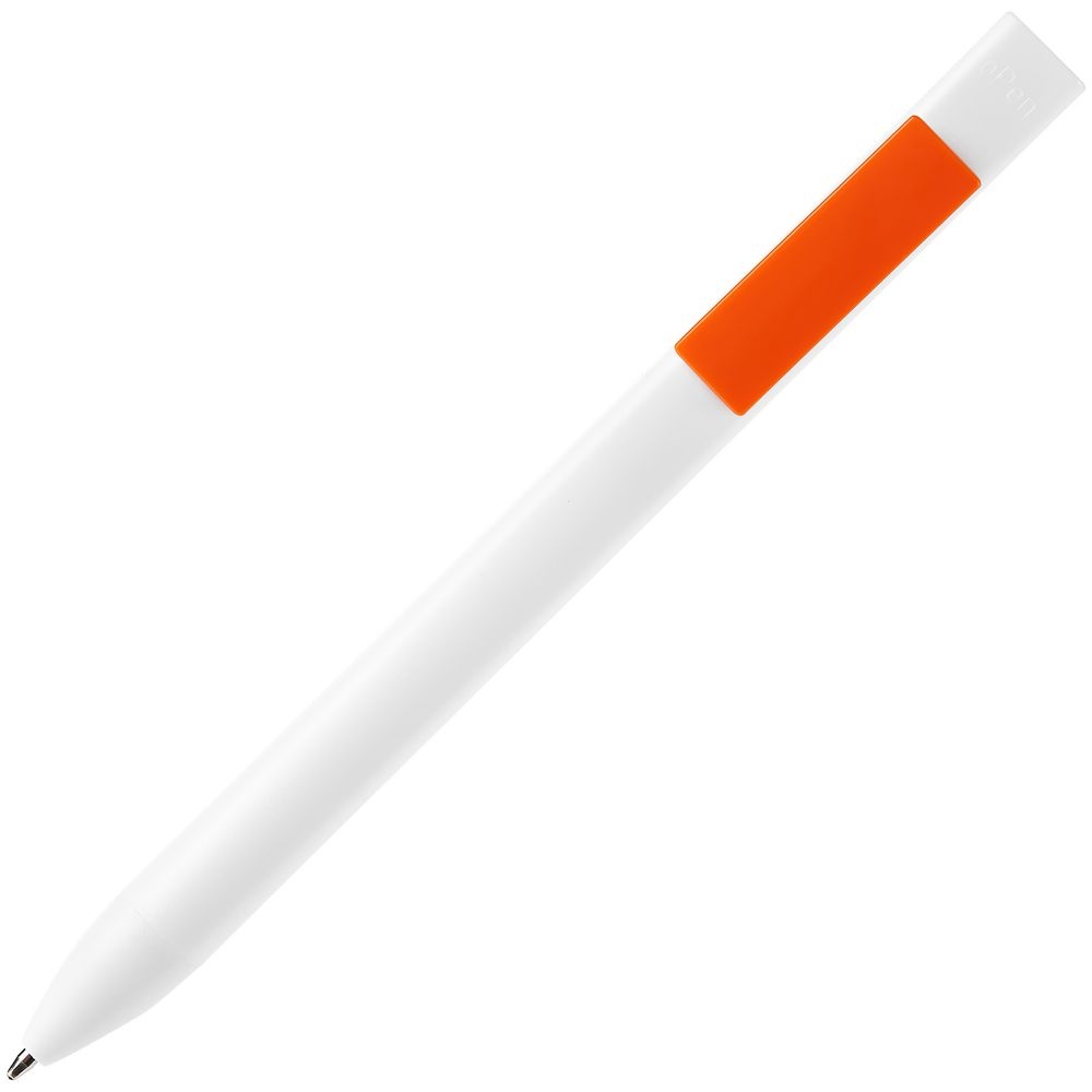 Ручка шариковая Swiper SQ, белая с оранжевым, белый, оранжевый