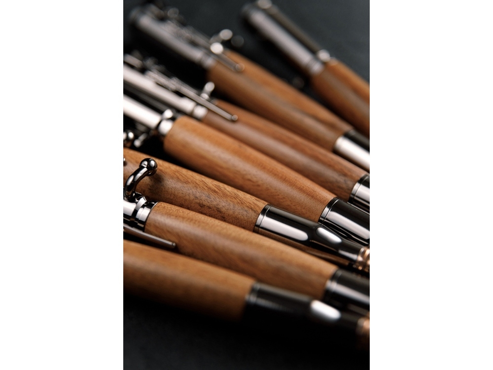 Ручка шариковая Падук, коричневый, зеленый, серый, металл