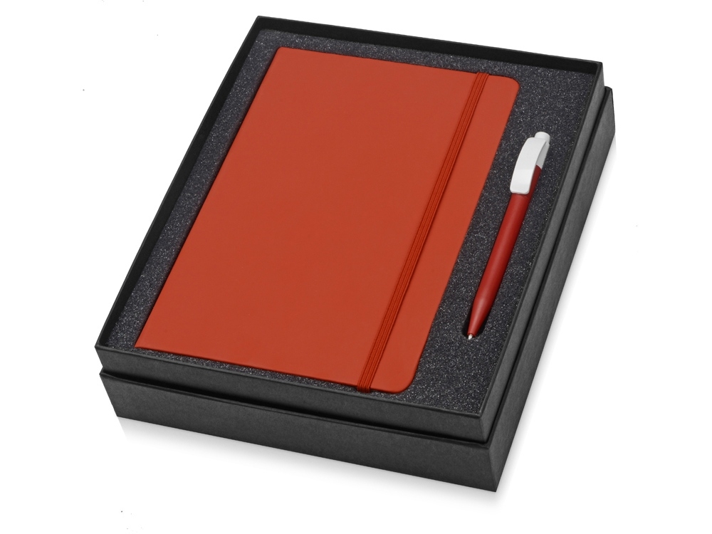 Подарочный набор Uma Vision с ручкой и блокнотом А5, красный, пластик, картон