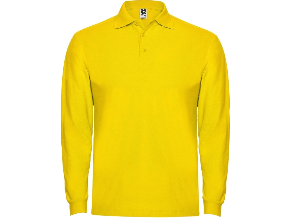 Рубашка поло «Estrella» мужская с длинным рукавом, желтый, хлопок