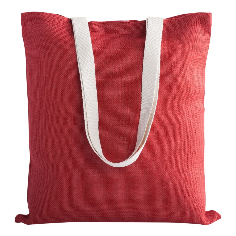 Холщовая сумка на плечо Juhu, красная, красный, плотность 240 г/м², ручки - хлопок; джут