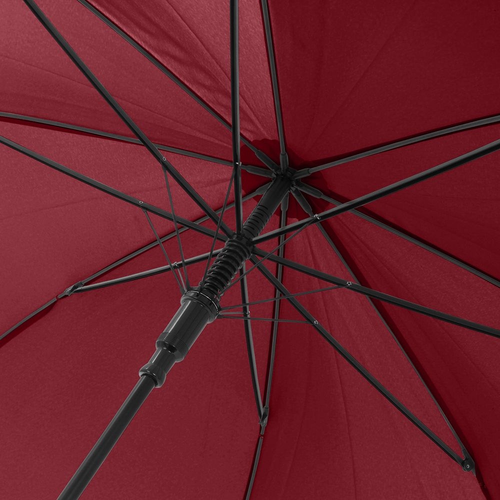Зонт-трость Dublin, бордовый, бордовый, купол - эпонж, 190t; рама - сталь; спицы - стеклопластик; ручка - пластик