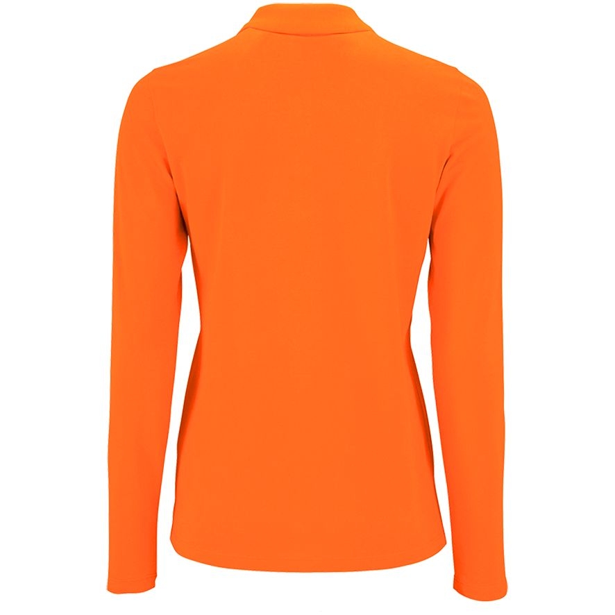 Рубашка поло женская с длинным рукавом Perfect LSL Women, оранжевая, оранжевый, хлопок