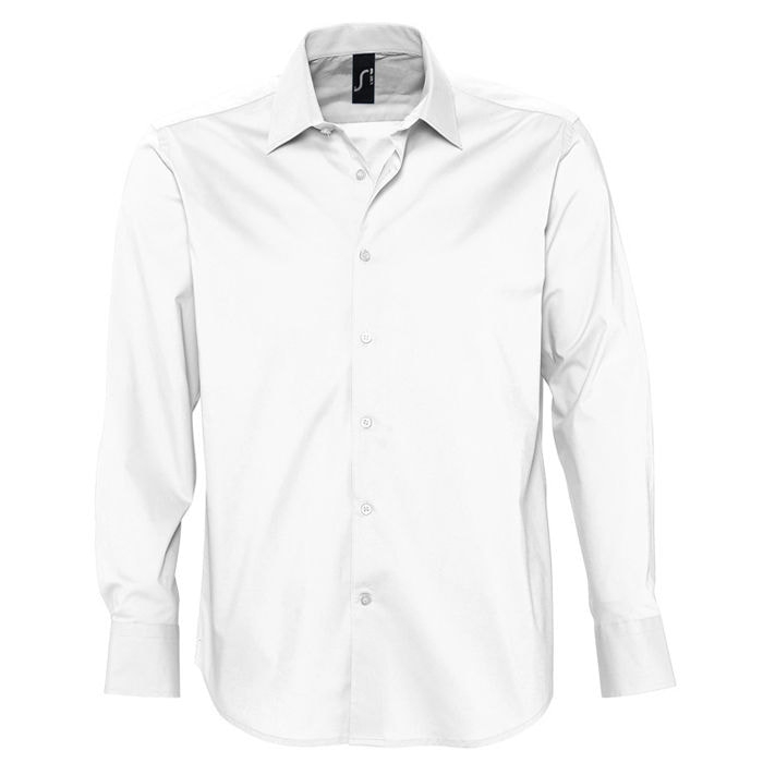 Рубашка "Brighton", белый_S, 97% хлопок, 3% эластан, 140г/м2, белый, хлопок 97%, эластан 3%, плотность 140 г/м2