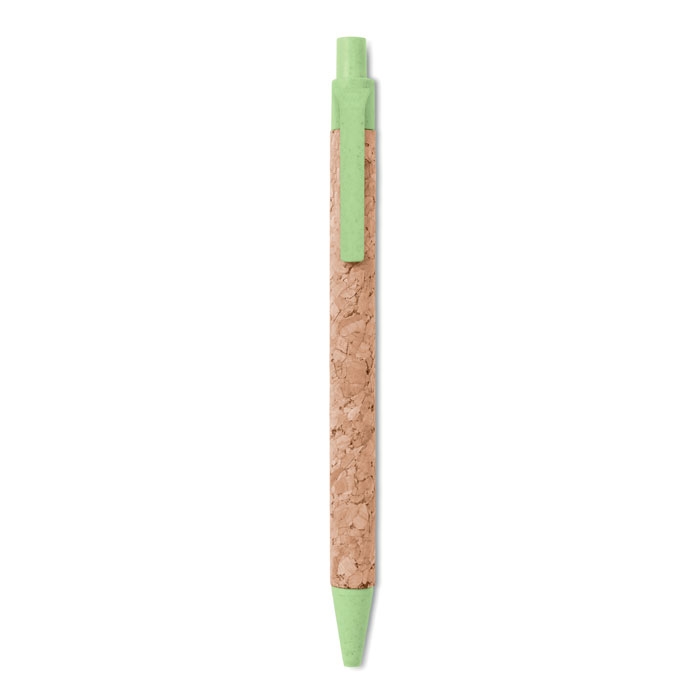 Ручка шариковая пробковая, зеленый, пластик
