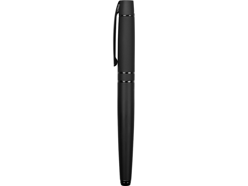 Ручка металлическая роллер «Vip R Gum» soft-touch с зеркальной гравировкой, черный, soft touch