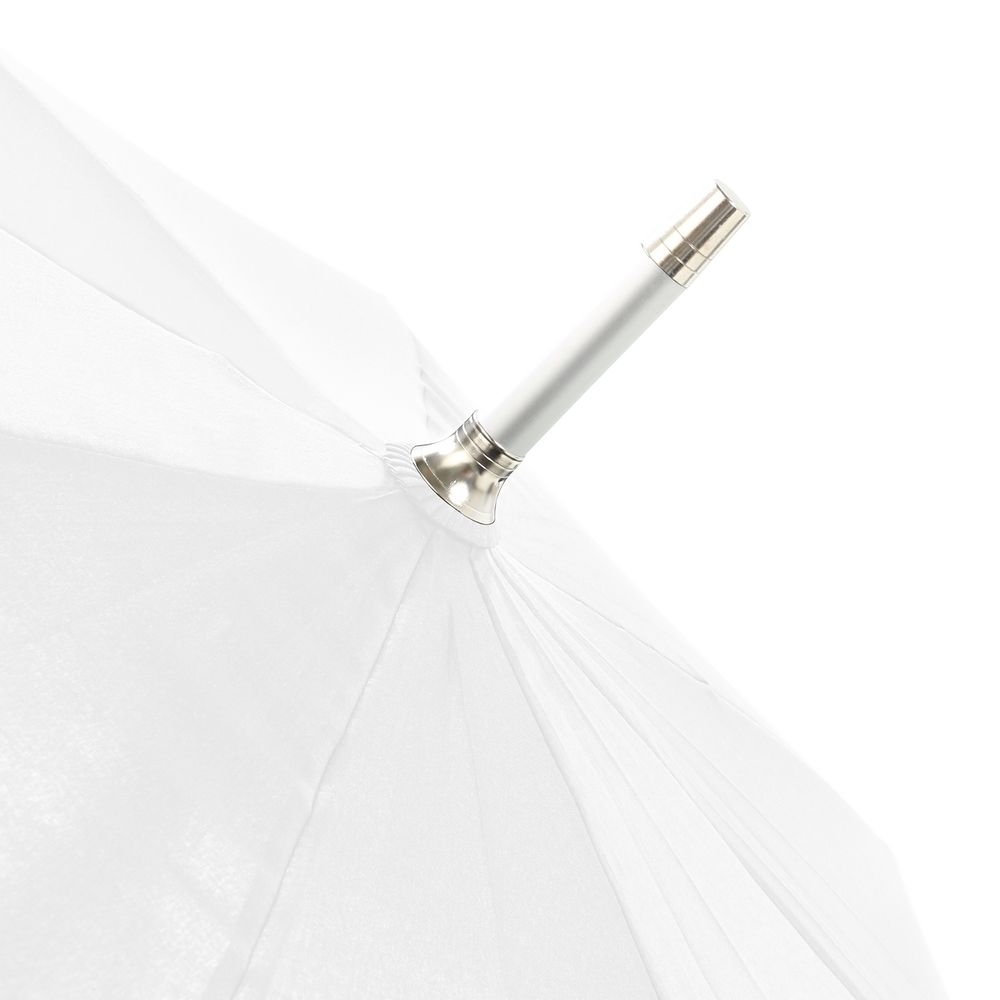 Зонт-трость Alu Golf AC, белый, белый, купол - эпонж, 190t; рама - металл; спицы - стеклопластик; ручка - эва