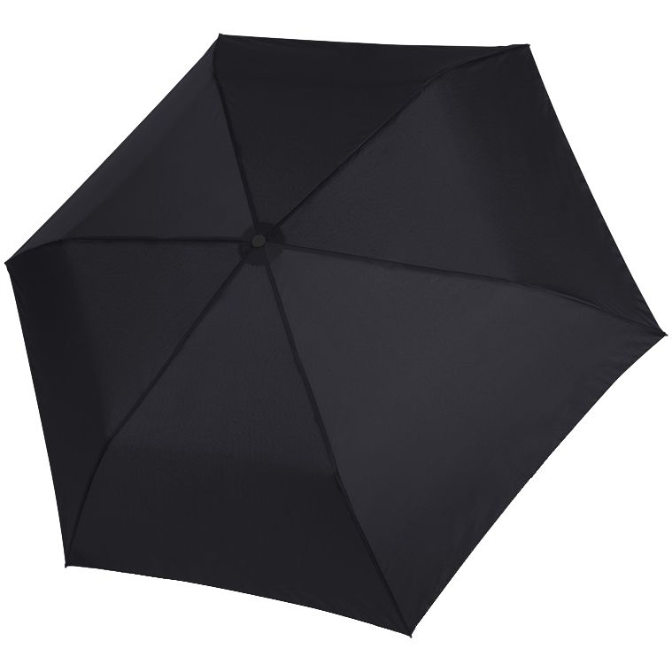 Зонт складной Zero Large, черный, черный, купол - эпонж, спицы - карбон и алюминий