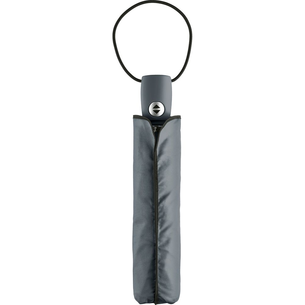 Зонт складной AOC, серый, серый, 190t; ручка - пластик, купол - эпонж, хромированная сталь, покрытие софт-тач; каркас - металл, стекловолокно