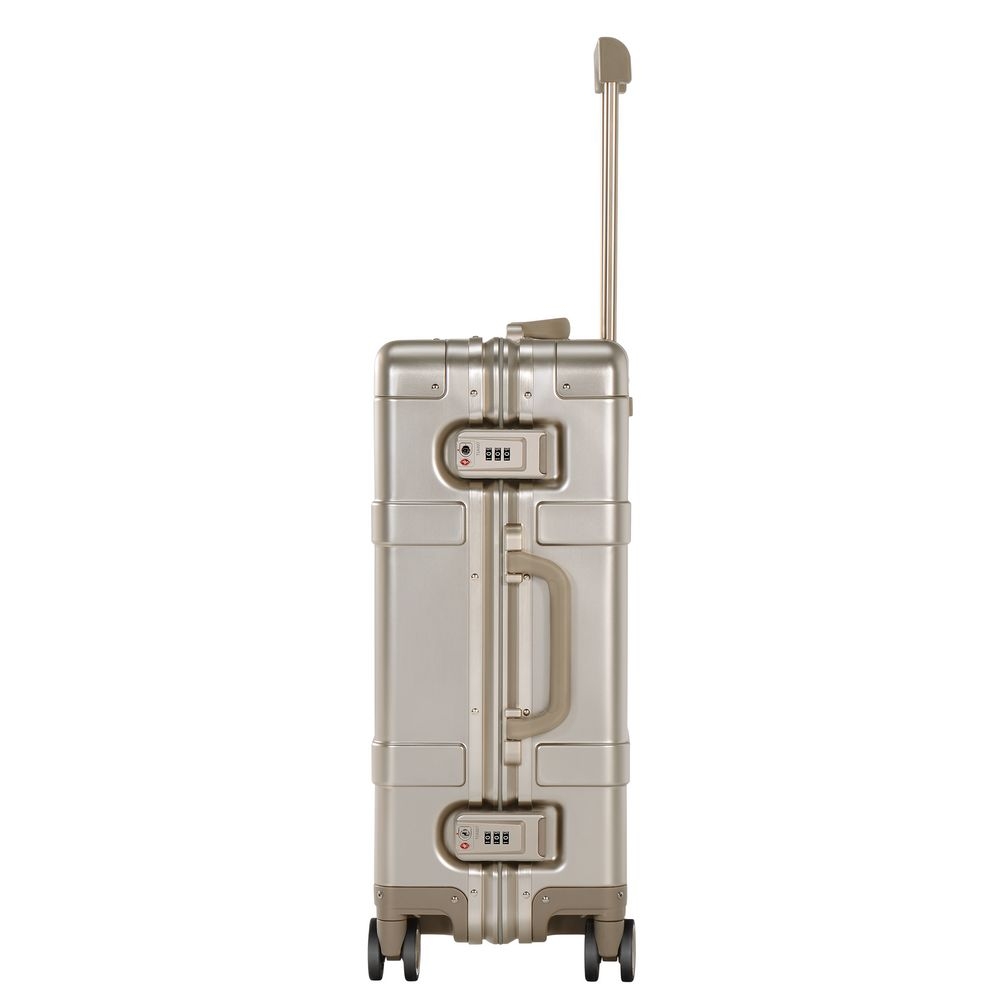 Чемодан Metal Luggage, золотистый, желтый, корпус - металл; подкладка - полиэстер