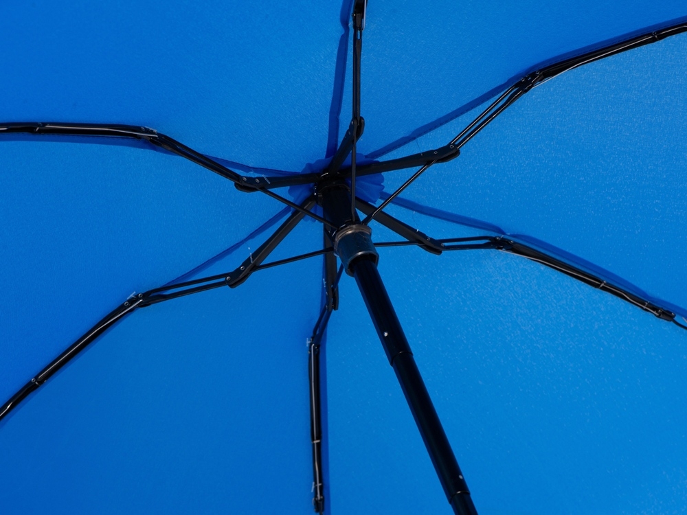 Зонт складной «Compactum» механический, синий, полиэстер, soft touch
