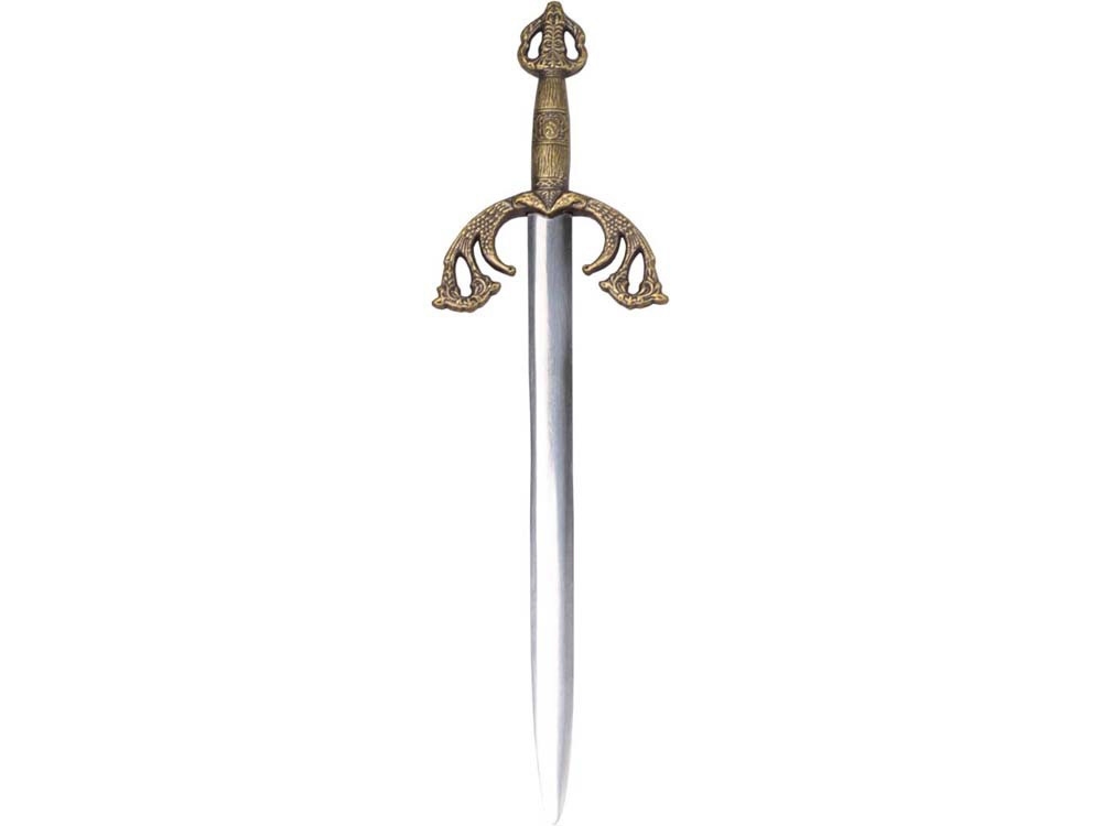 Нож на подставке «Сэр Ланселот», коричневый, желтый, металл, камень