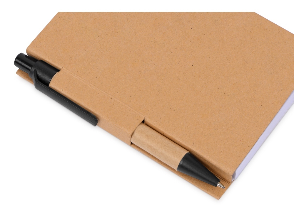 Блокнот «Samui» с шариковой ручкой, черный, бежевый, пластик, картон, бумага