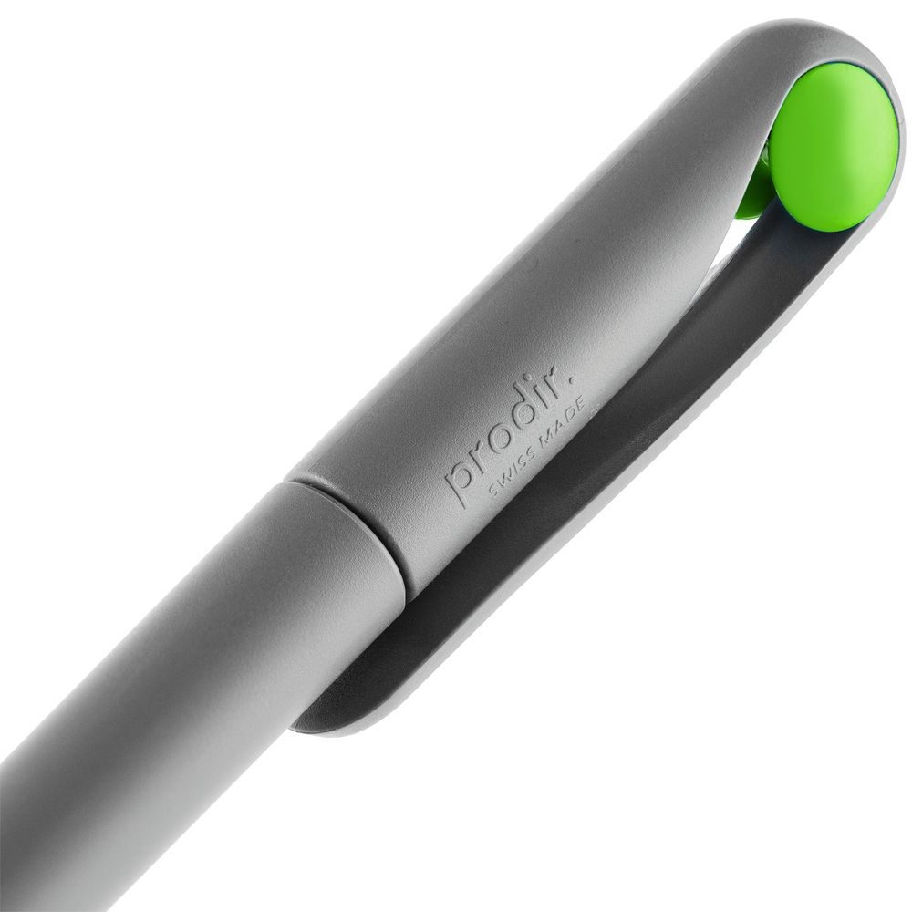 Ручка шариковая Prodir DS1 TMM Dot, серая с ярко-зеленым, зеленый, серый, пластик