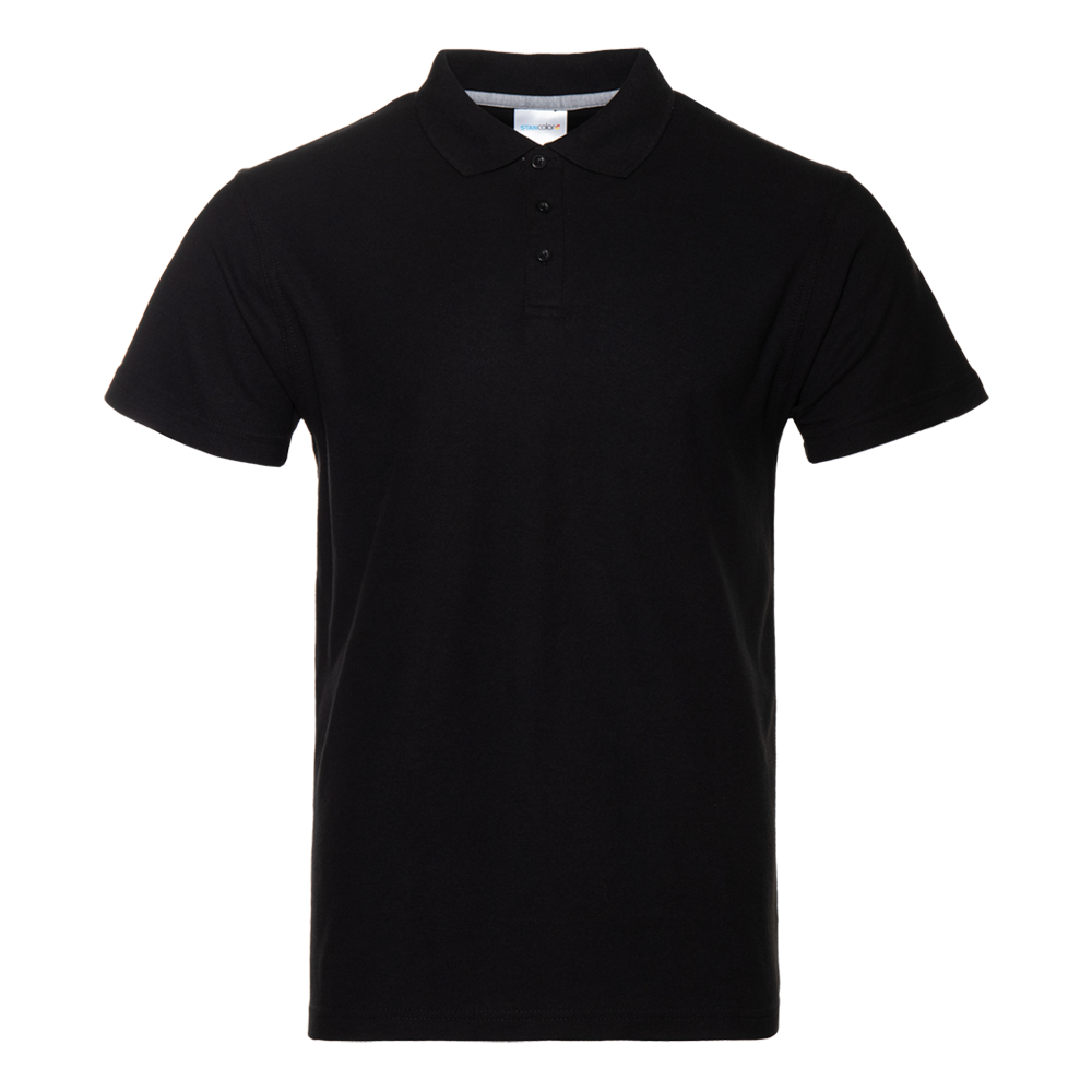 Рубашка поло мужская STAN хлопок/полиэстер 185, 104, Чёрный, 185 гр/м2, хлопок