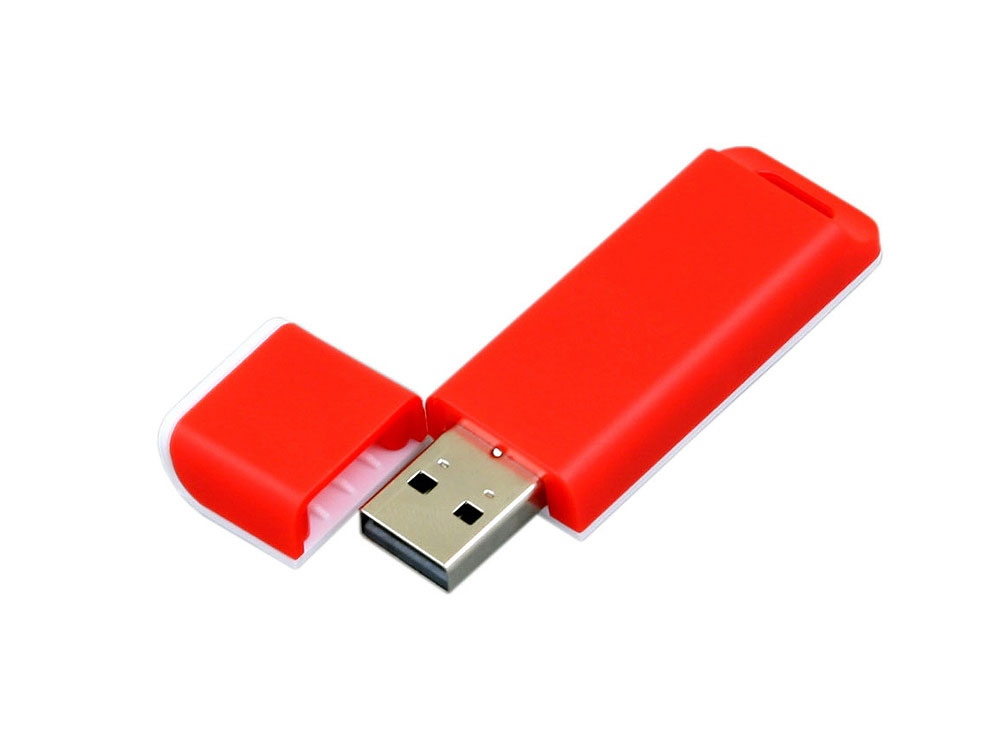 USB 2.0- флешка на 4 Гб с оригинальным двухцветным корпусом, белый, красный, пластик