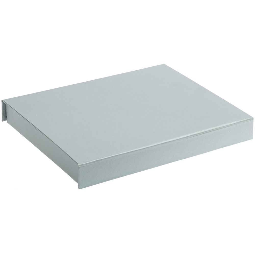 Коробка Memo Pad для блокнота, флешки и ручки, серебристая, серебристый, картон