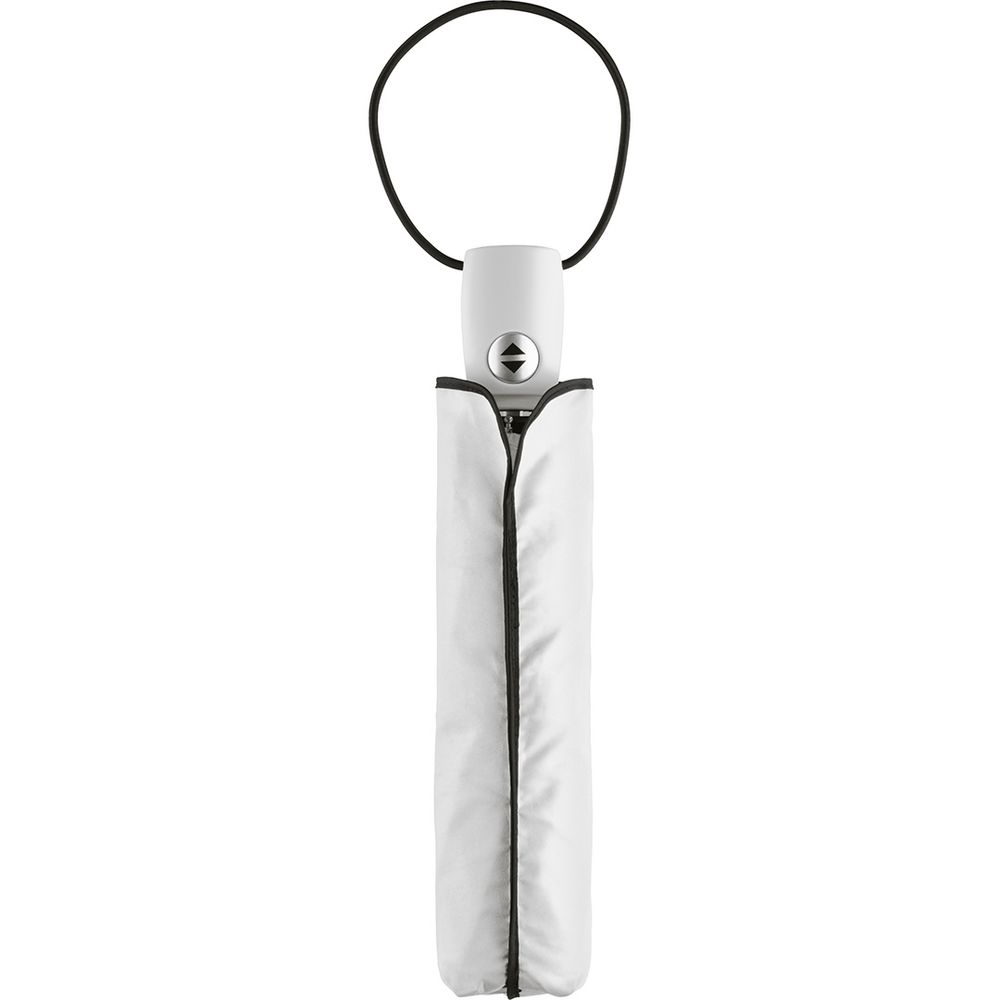 Зонт складной AOC, белый, белый, 190t; ручка - пластик, купол - эпонж, хромированная сталь, покрытие софт-тач; каркас - металл, стекловолокно