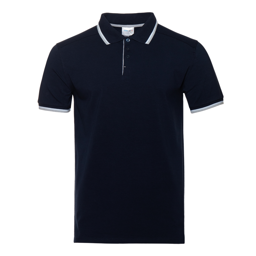 Рубашка поло унисекс STAN хлопок/эластан 200, 05, Т-синий с контрастом, 200 гр/м2, эластан