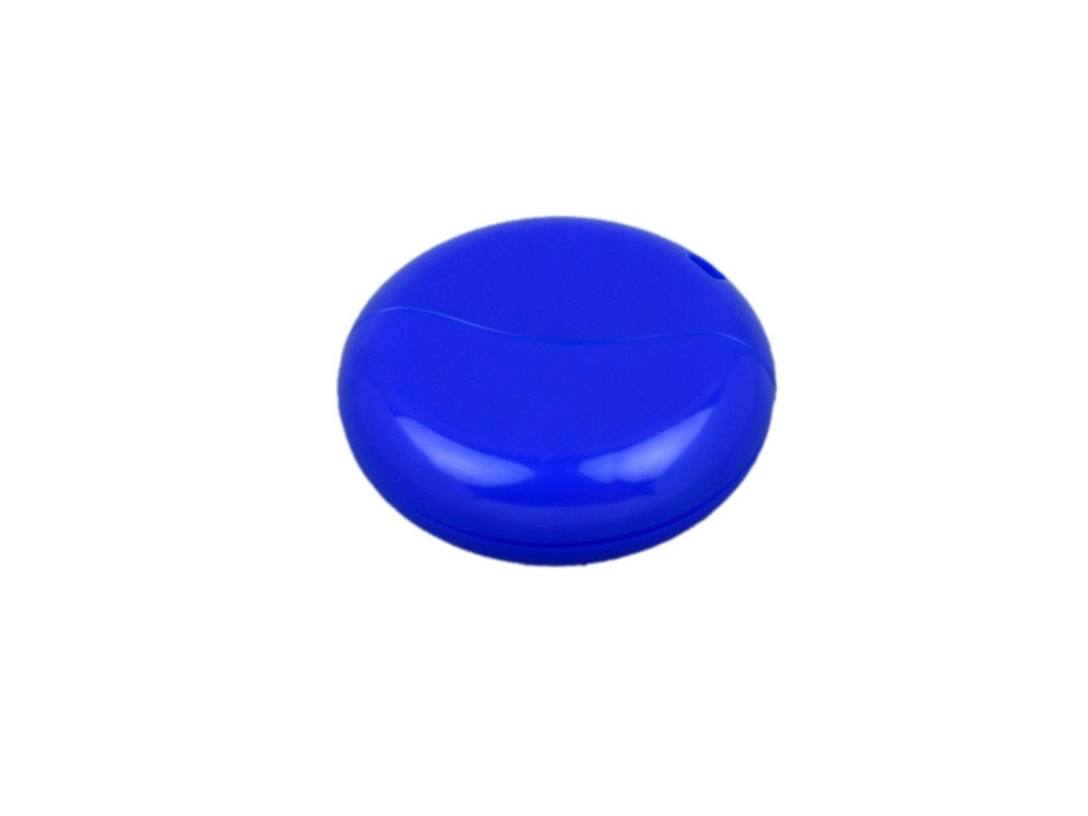 USB 2.0- флешка промо на 64 Гб круглой формы, синий, пластик