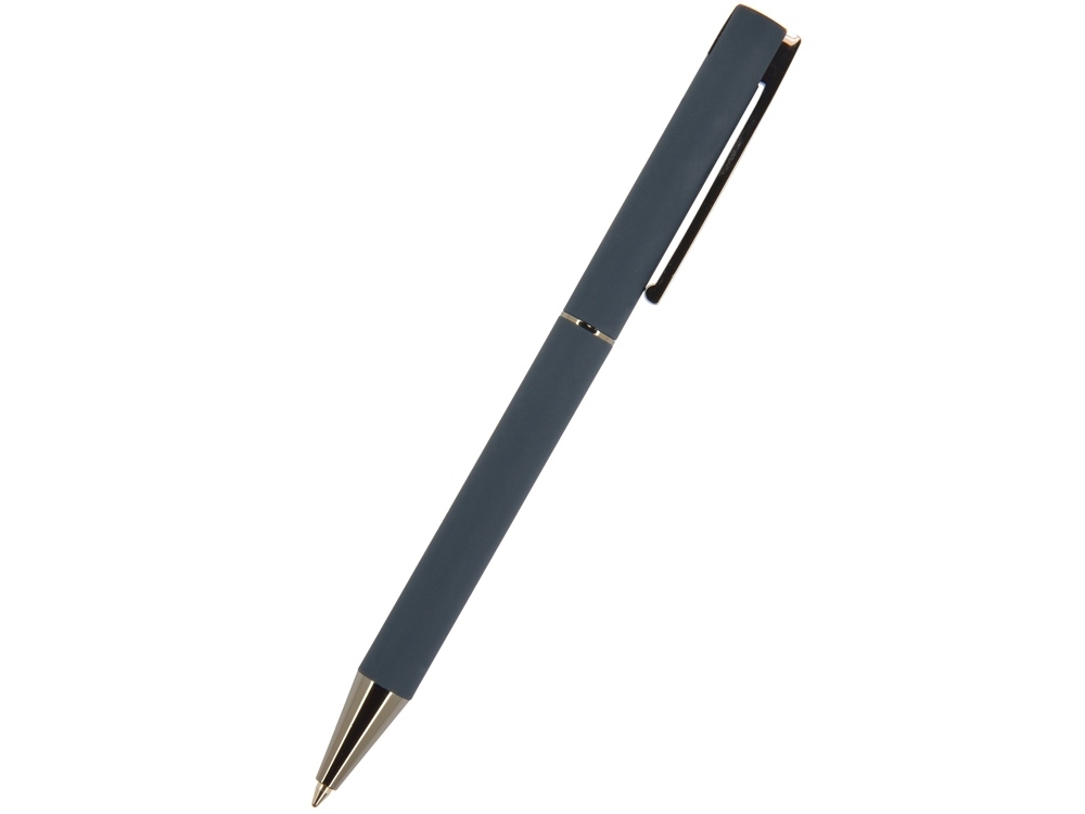Ручка металлическая шариковая «Bergamo», синий, металл, silk-touch