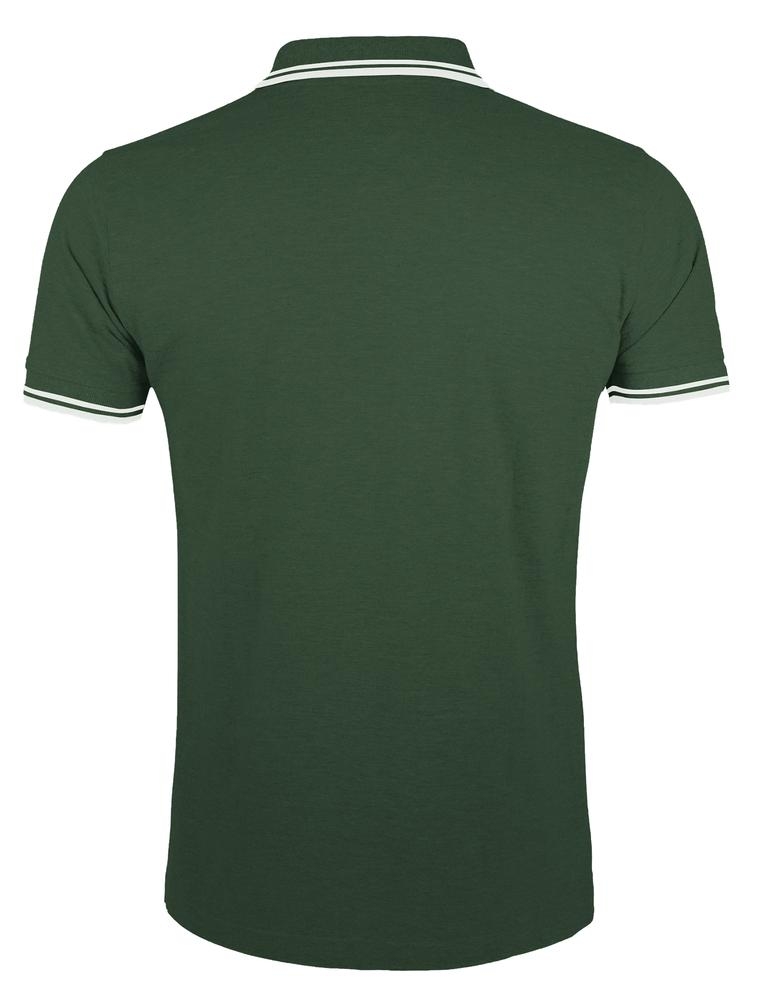Рубашка поло мужская Pasadena Men 200 с контрастной отделкой, зеленая с белым, зеленый, белый, хлопок